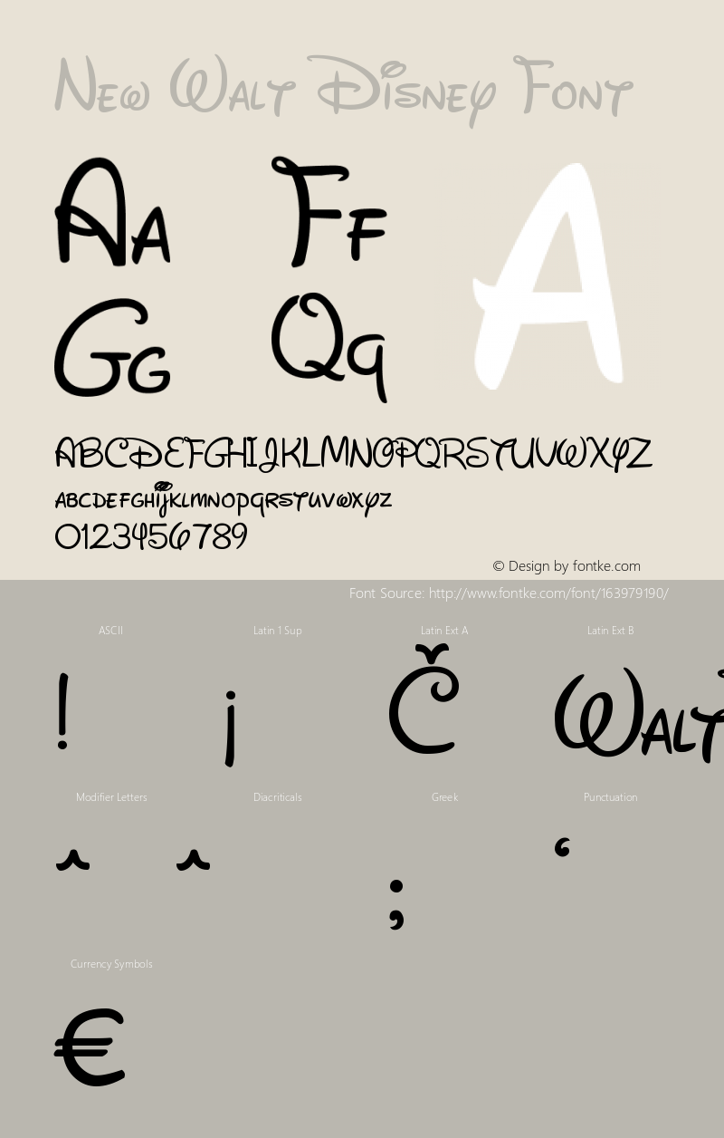 New Walt Disney Font Regular Version 1.00 Font Sample