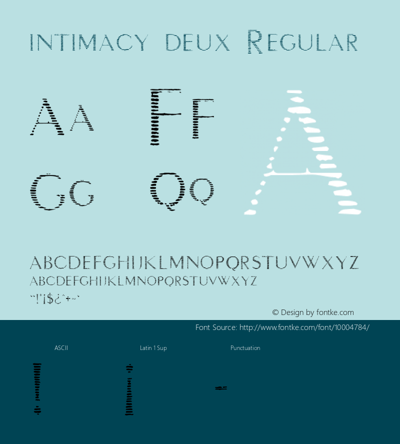 intimacy deux Regular ecf #1837.2 v1.0 1/21/98 Font Sample