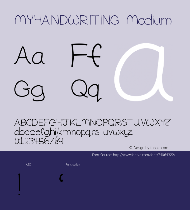 MYHANDWRITING Version 001.000 Font Sample