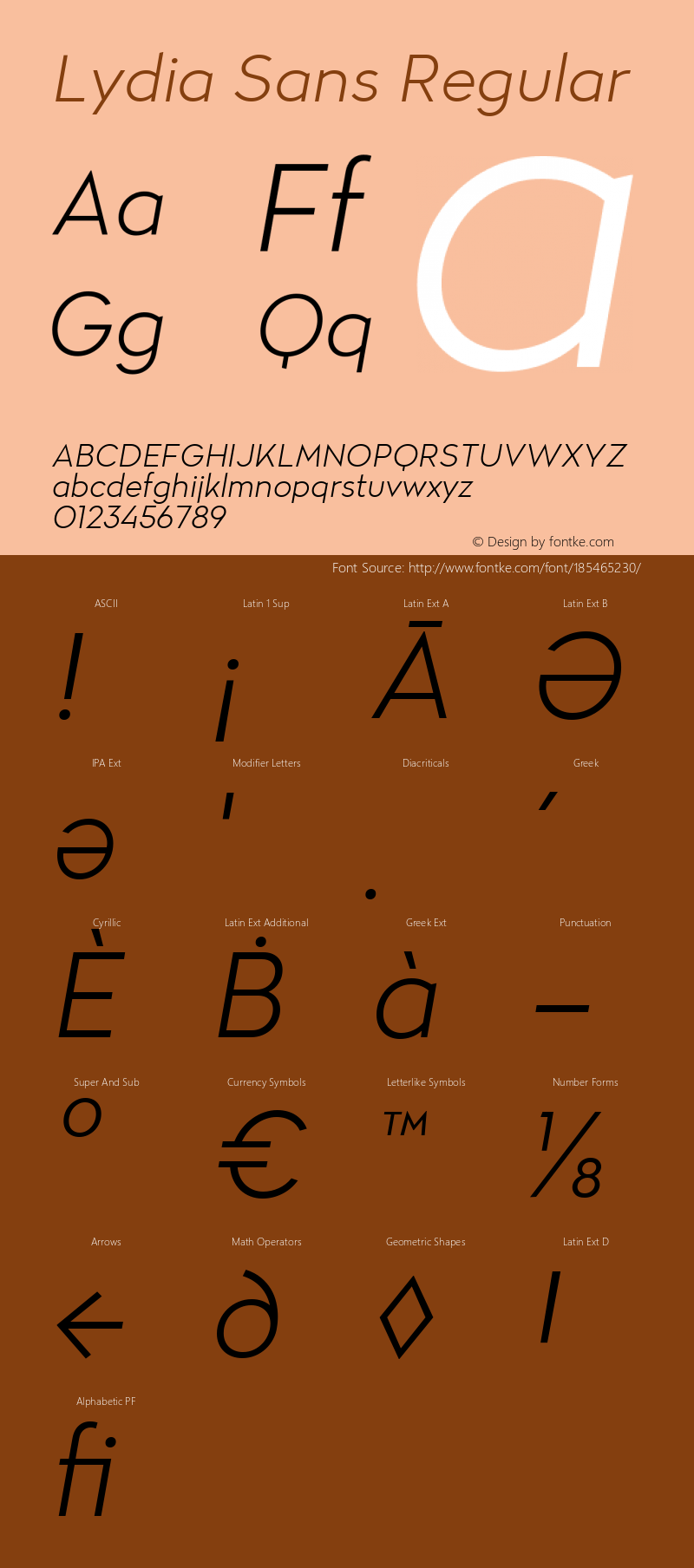 Lydia Sans Light Italic Version 1.005图片样张