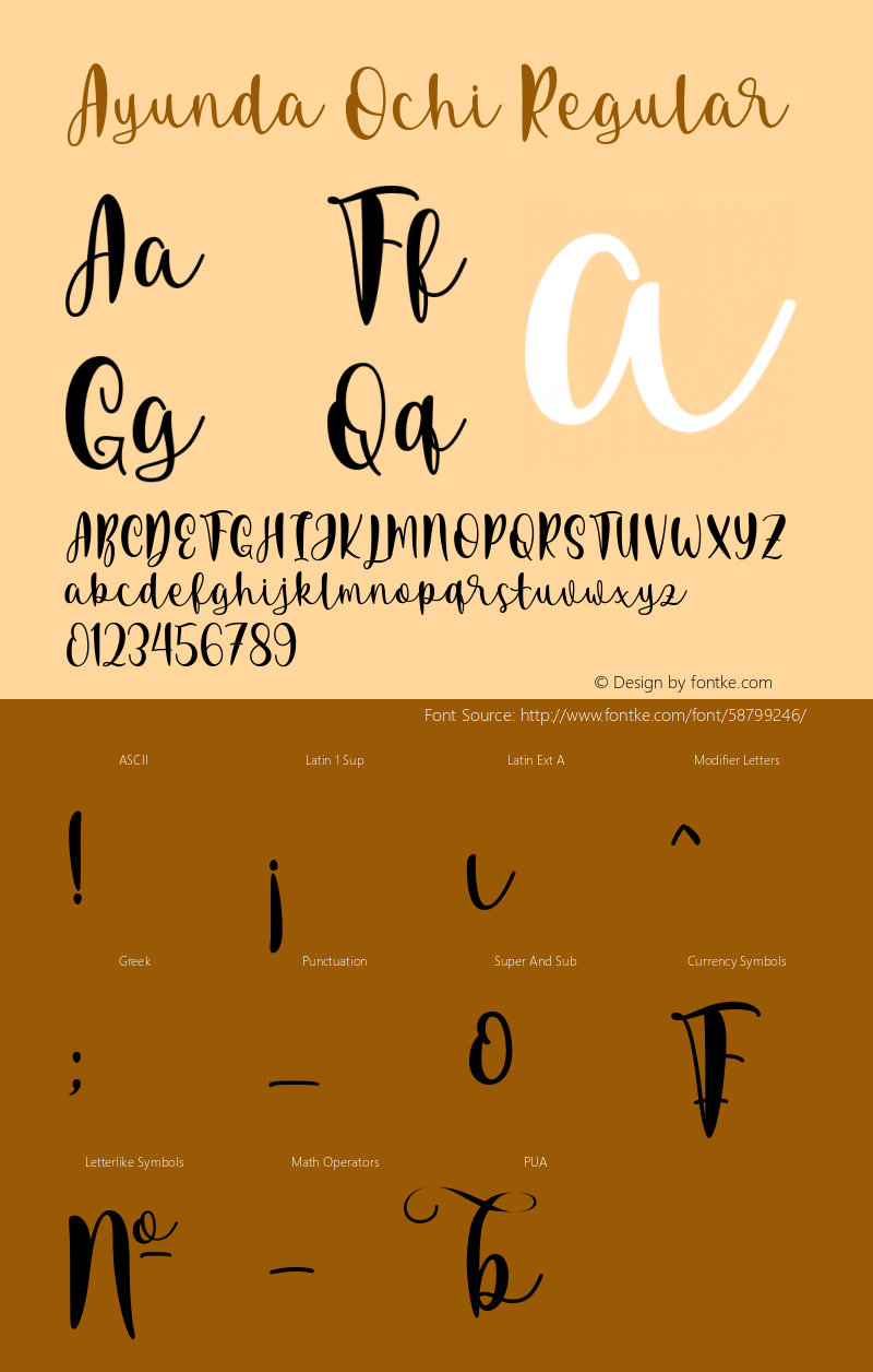 Ayunda Ochi Version 1.00;March 15 Font Sample