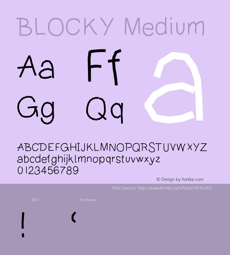 BLOCKY Version 001.000 Font Sample