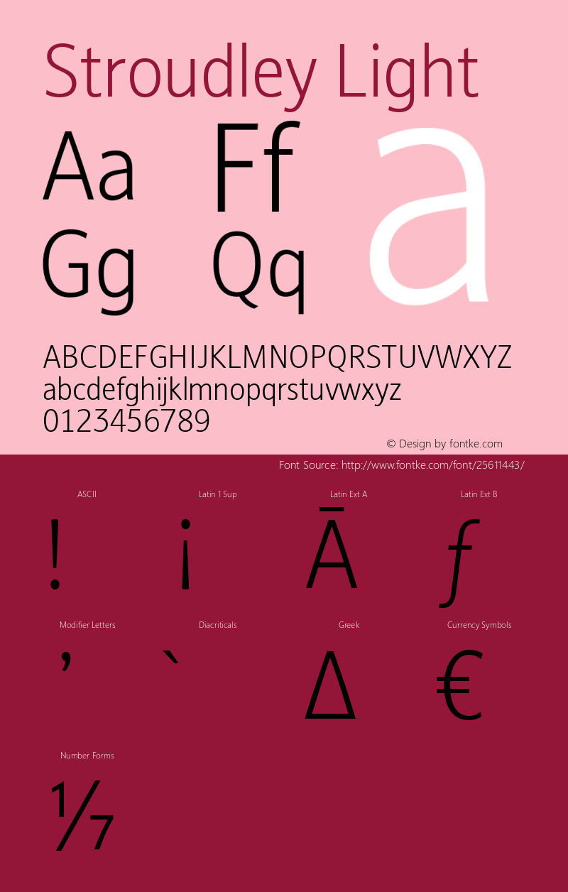 Stroudley Light Version 2.000 Font Sample