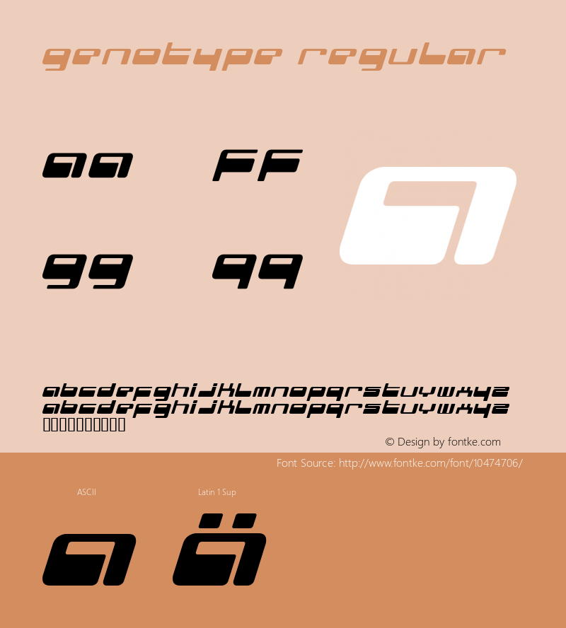 genotype Regular Fenotypefaces 2002 Font Sample