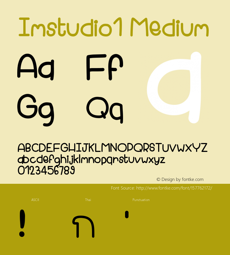 Imstudio1 Version 001.000 Font Sample