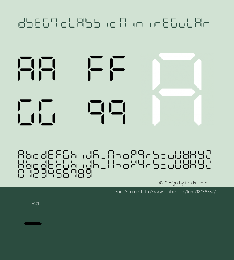 DSEG7 Classic Mini Regular Version 0.2 Font Sample