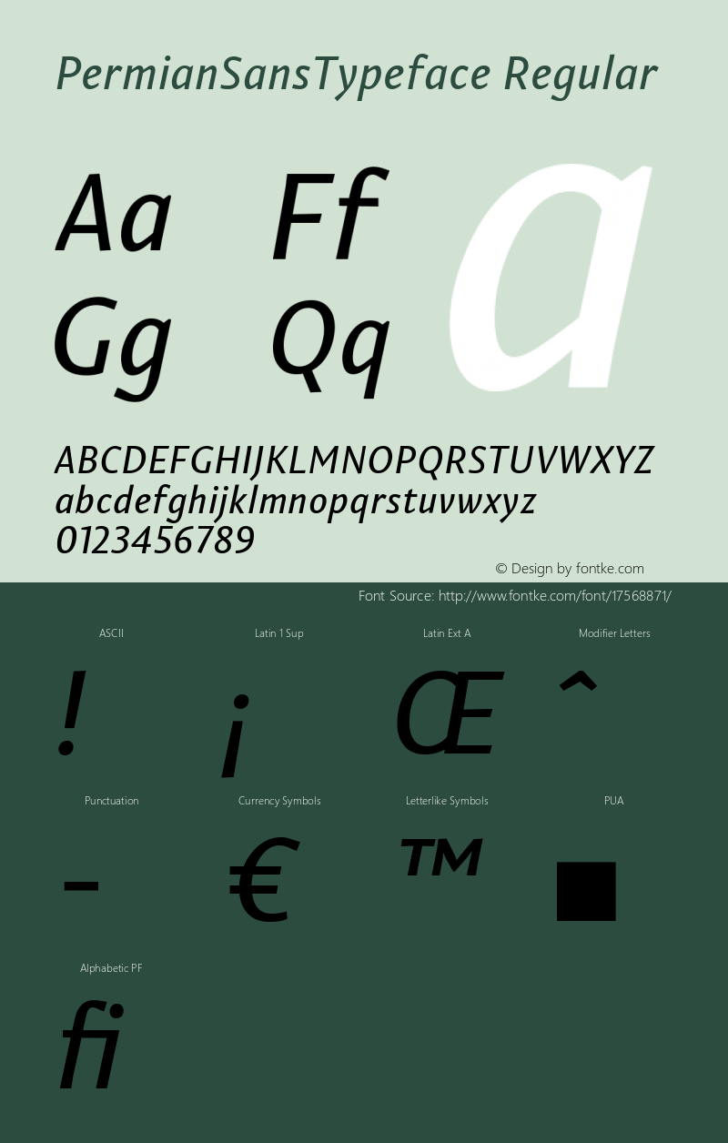 PermianSansTypeface Regular Version 1.000 Font Sample