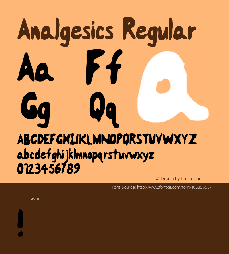 Analgesics Regular Version 1.0 Font Sample