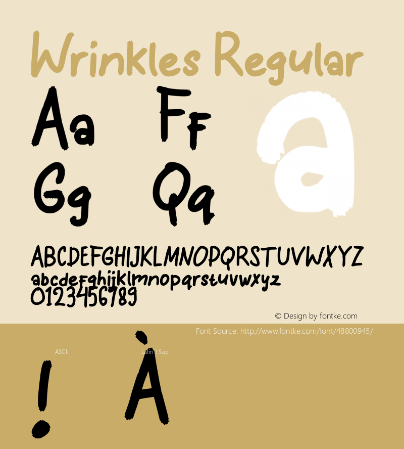 Wrinkles Version 001.000 Font Sample