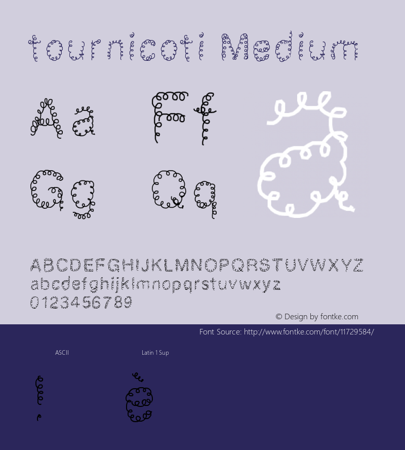tournicoti Medium Version 001.000 Font Sample