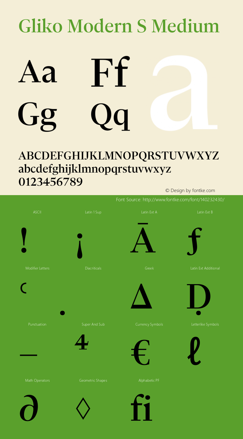 Gliko Modern S Medium Version 2.000 | w-rip DC20200115 Font Sample