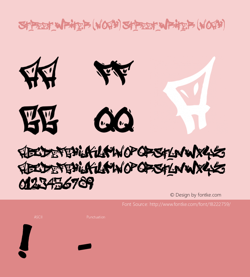 Street Writer (noah) Street Writer (noah) Street Writer (noah) Font Sample