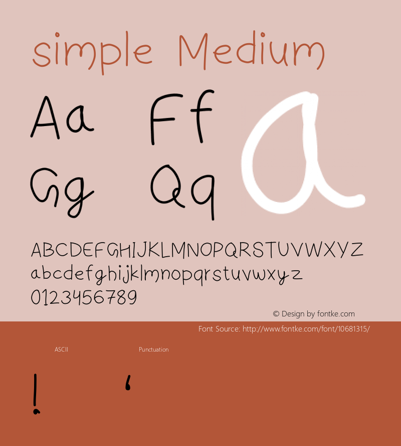 simple Medium Version 1.0 Font Sample