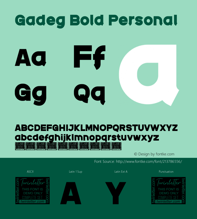 Gadeg Bold Personal Version 1.003;Fontself Maker 3.5.4图片样张