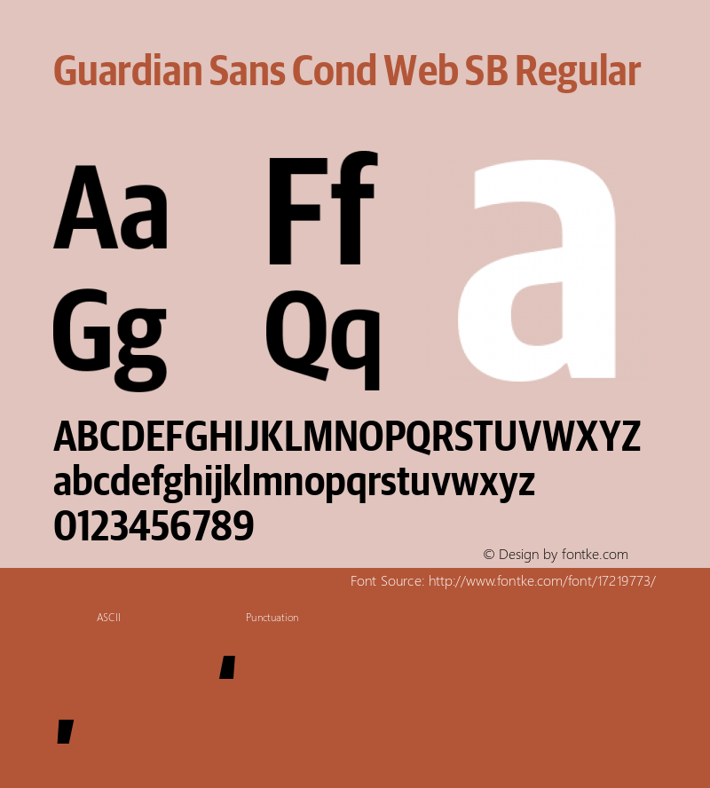 Guardian Sans Cond Web SB Regular Version 1.1 2012 Font Sample