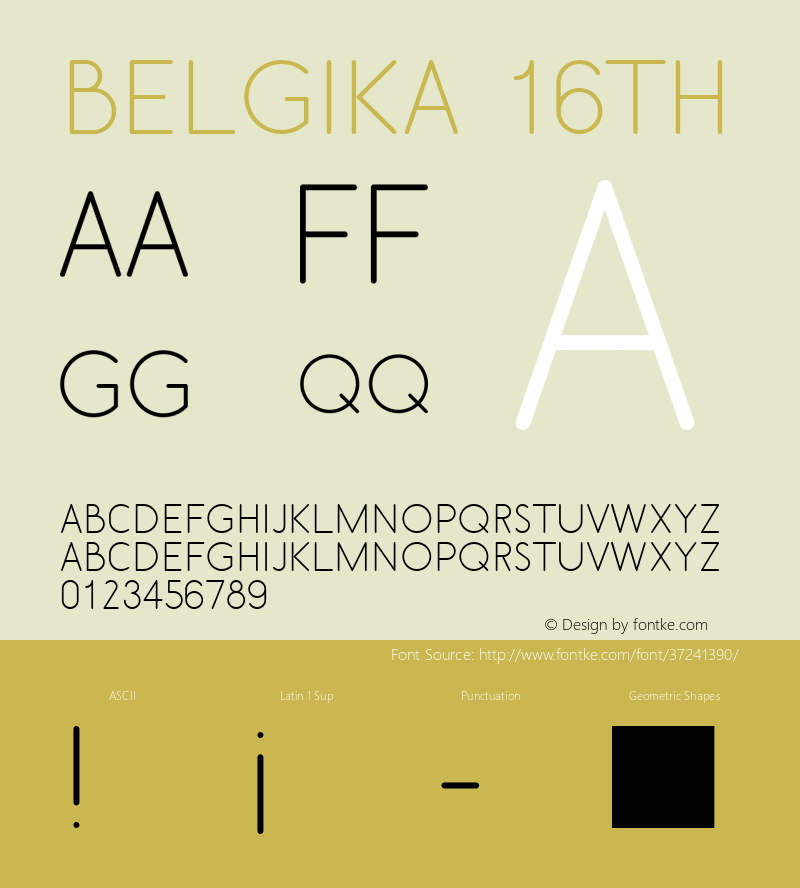 Belgika 16th Version 001.000 Font Sample