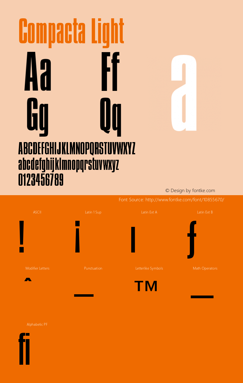 Compacta Light Version 003.001 Font Sample