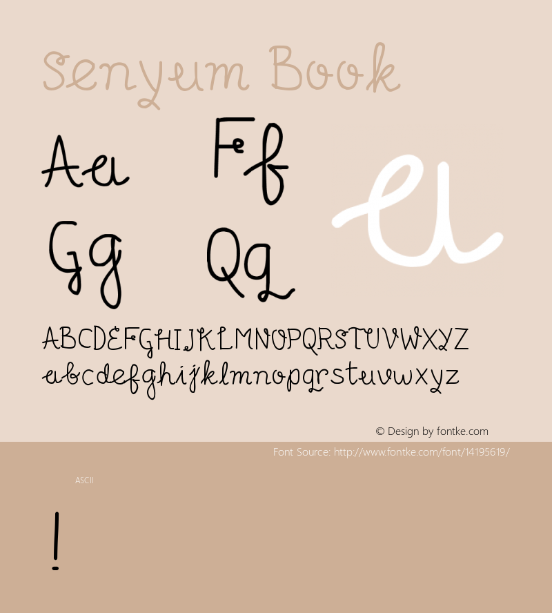 Senyum Book Version 1.0 Font Sample