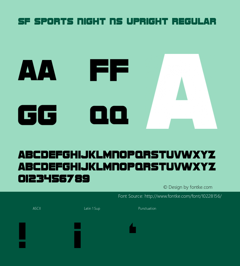 SF Sports Night NS Upright Regular 1.0 Font Sample