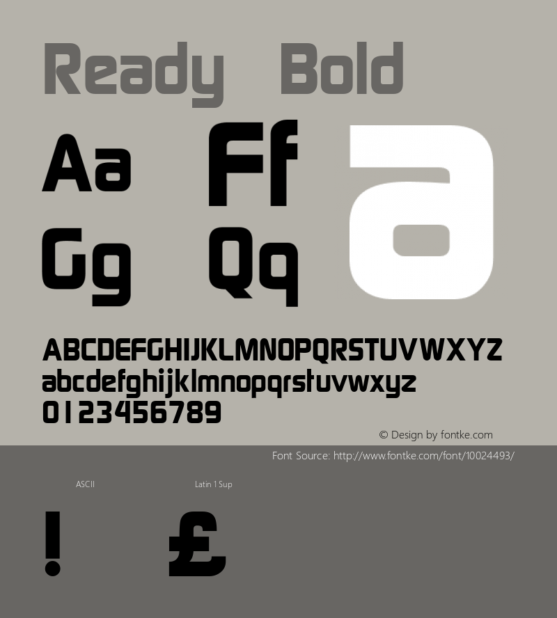 Ready Bold Unknown Font Sample