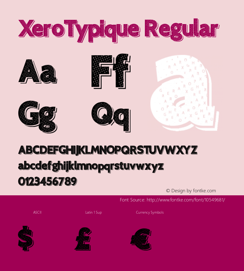 XeroTypique Regular Version 1.00 March 31, 2014, initial release Font Sample