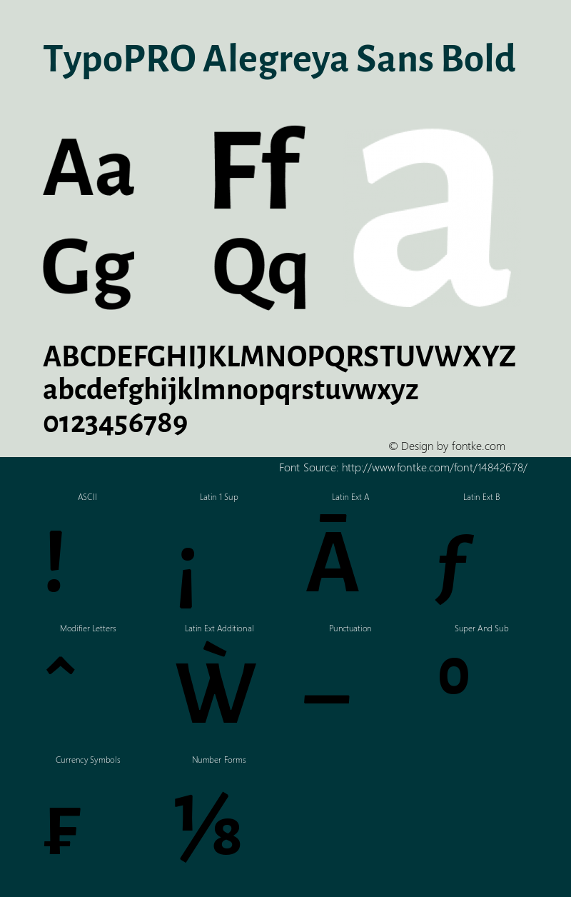 TypoPRO Alegreya Sans Bold Version 1.000;PS 001.000;hotconv 1.0.70;makeotf.lib2.5.58329 DEVELOPMENT Font Sample