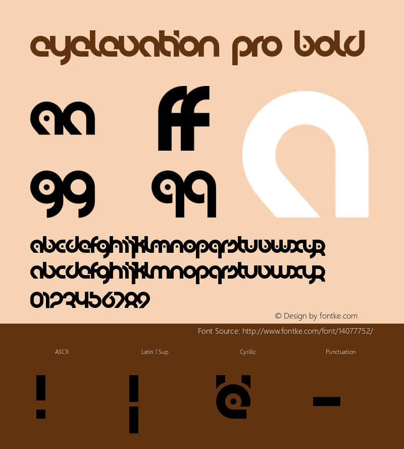 eyelevation pro Bold Version 5.003 2009 Font Sample