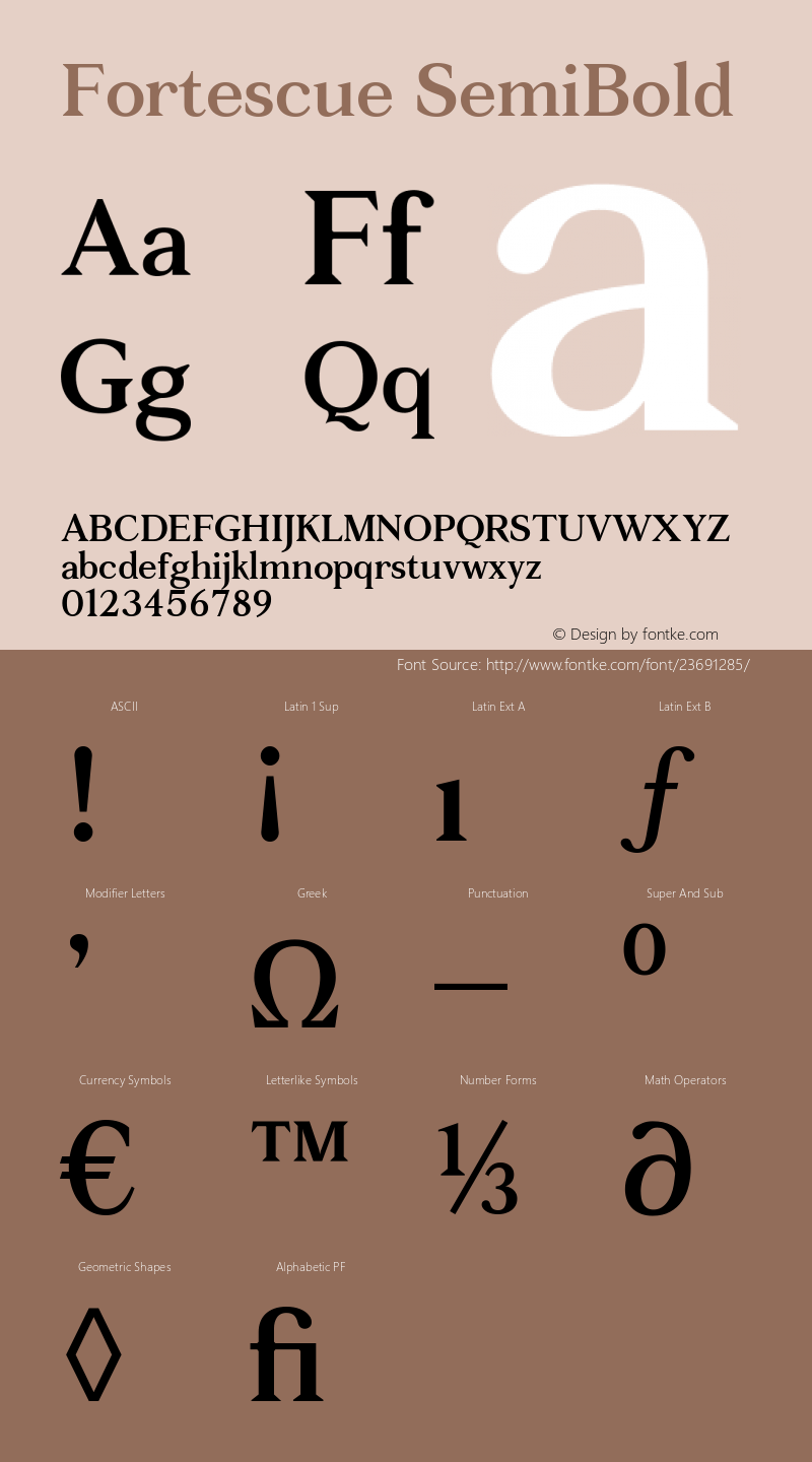 Fortescue SemiBold Version 1.000; ttfautohint (v1.5) Font Sample