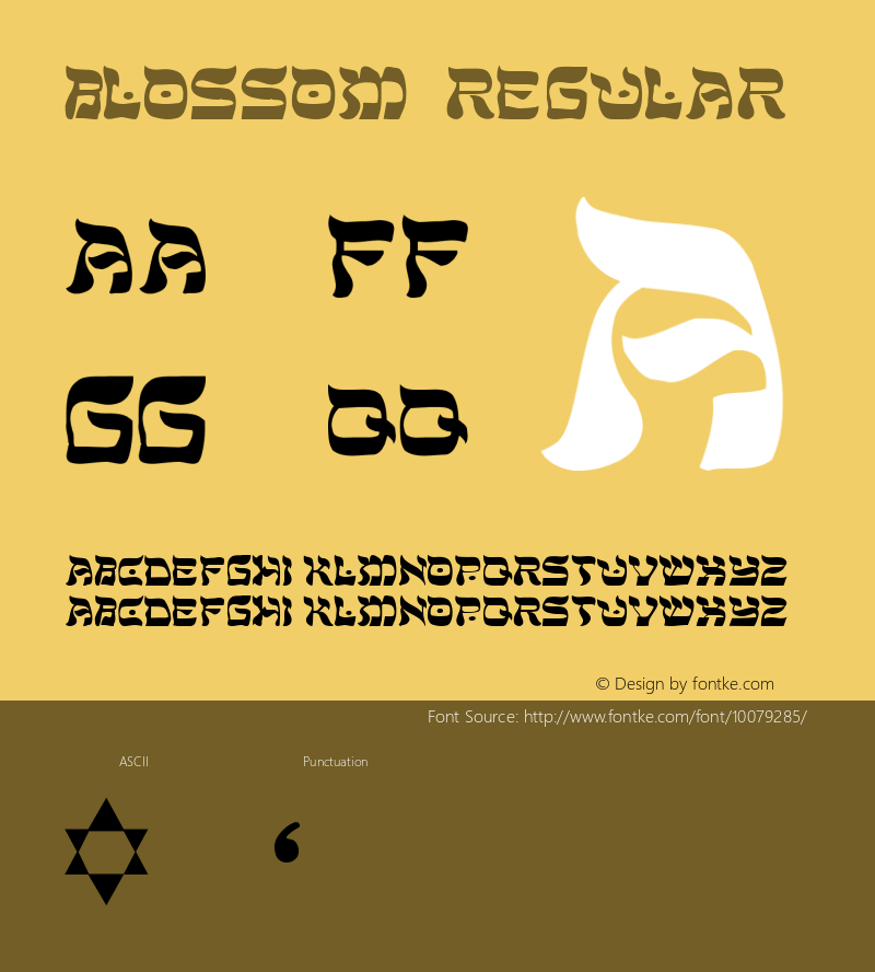 Blossom Regular Unknown Font Sample