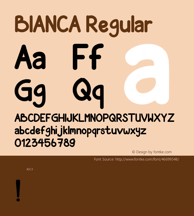 BIANCA Version 001.000 Font Sample