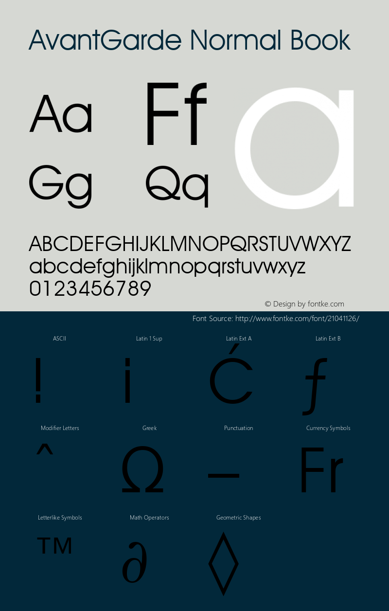 Avant Garde Normal mfgpctt-v1.52 Tuesday, January 12, 1993 3:55:26 pm (EST) Font Sample