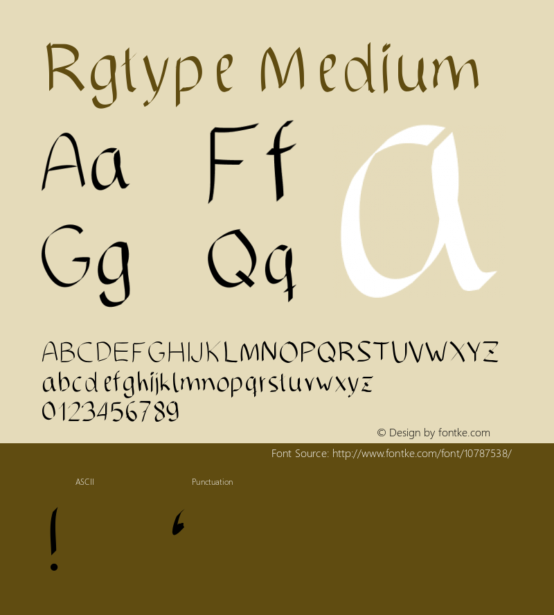 Rgtype Medium Version 001.000 Font Sample