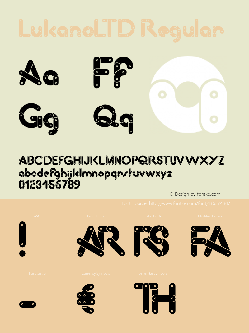 LukanoLTD Regular Version 001.001 Font Sample