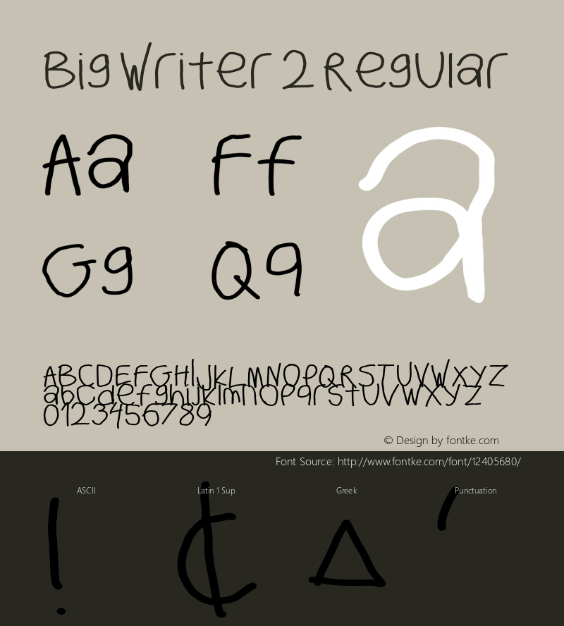 Big Writer 2 Regular Version 1.02 Font Sample