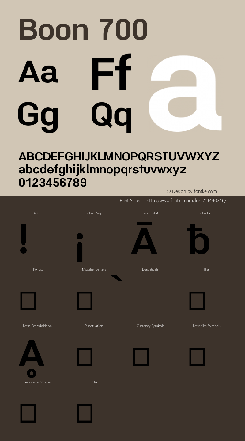 Boon Bold Version 0.6 Font Sample