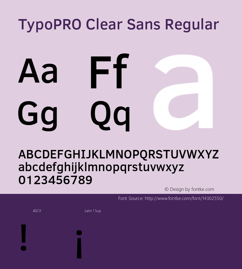 TypoPRO Clear Sans Regular Version 1.00 Font Sample