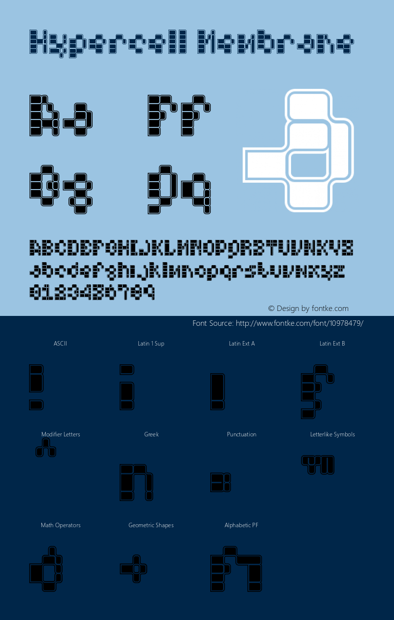 Hypercell Membrane Version 001.000 Font Sample