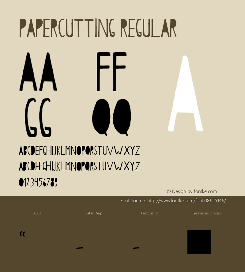 Papercutting Regular Version 1.007;Fontself Maker 1.1.0 Font Sample