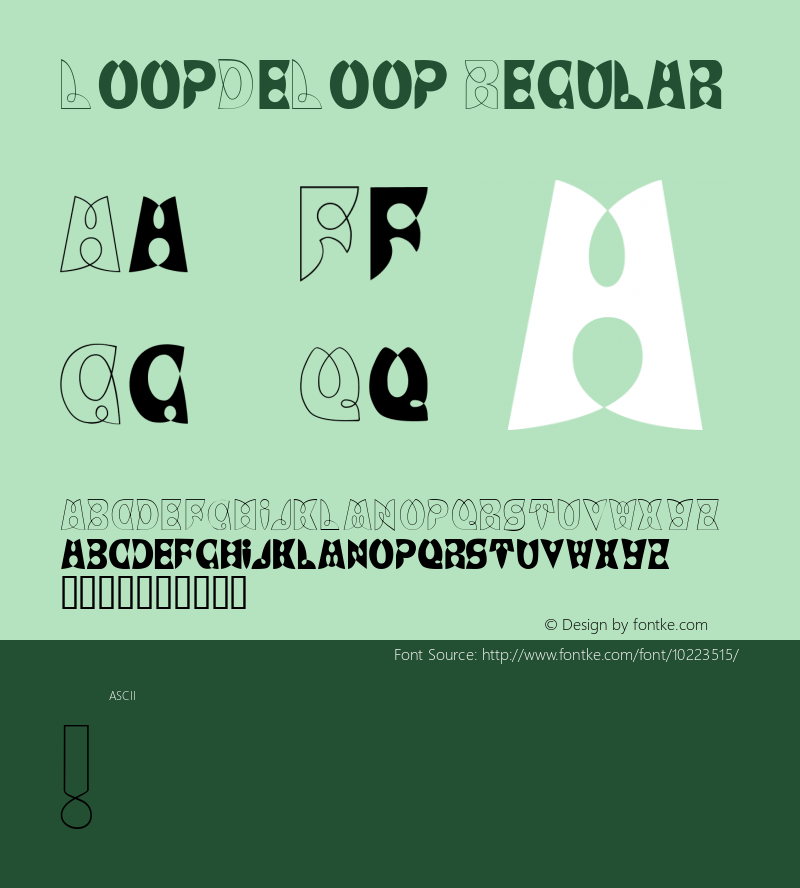 LoopDeLoop Regular Macromedia Fontographer 4.1 12/11/96 Font Sample