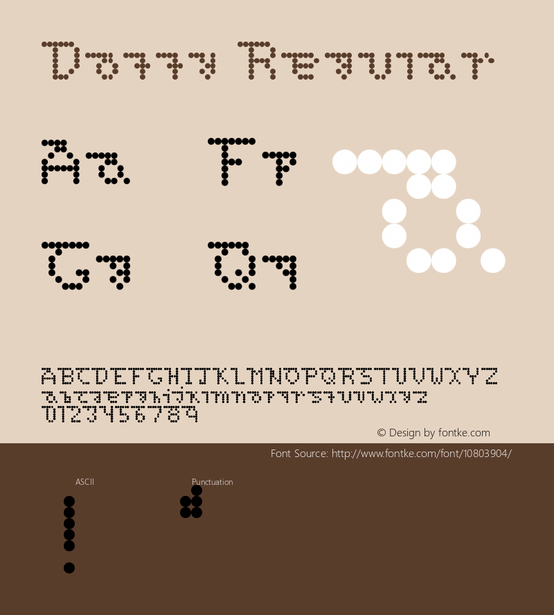 Dotty Regular Version 1.0 Font Sample