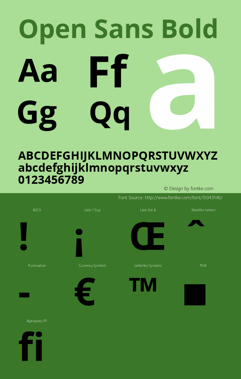 Open Sans Bold Version 1.10 Font Sample