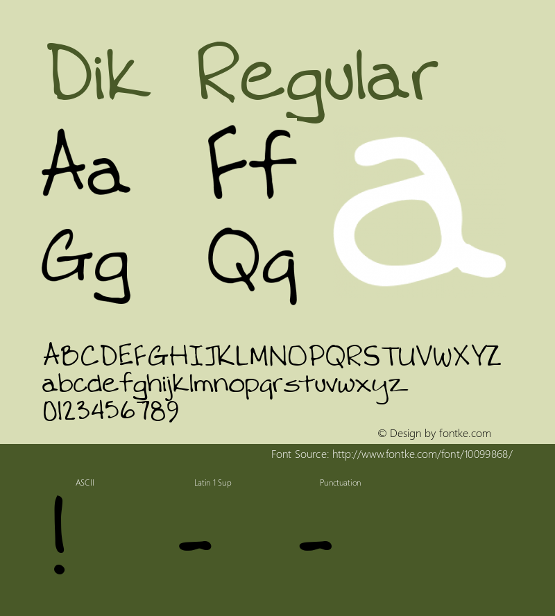 Dik Regular Altsys Metamorphosis:2/24/95 Font Sample