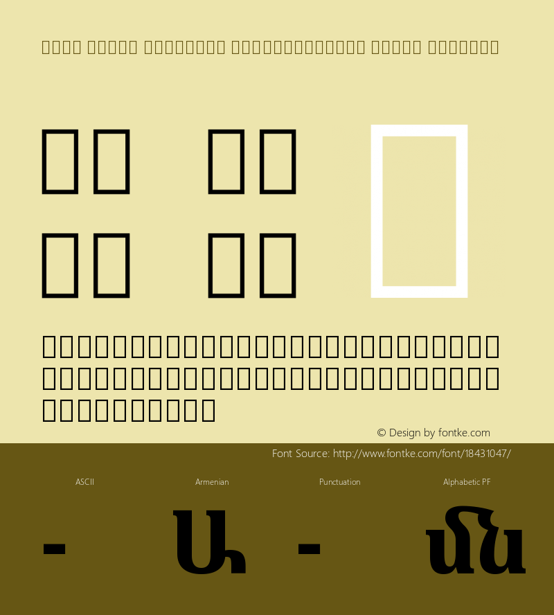 Noto Serif Armenian SemiCondensed Extra Regular Version 1.901 Font Sample