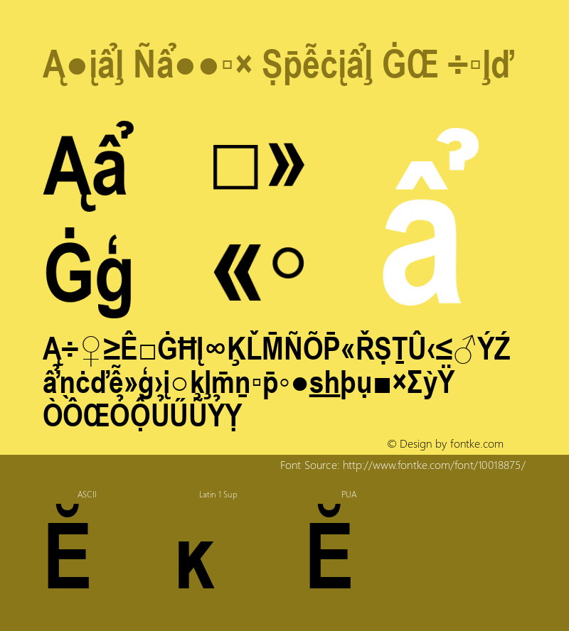 Arial Narrow Special G2 Bold Version 1.03 Font Sample