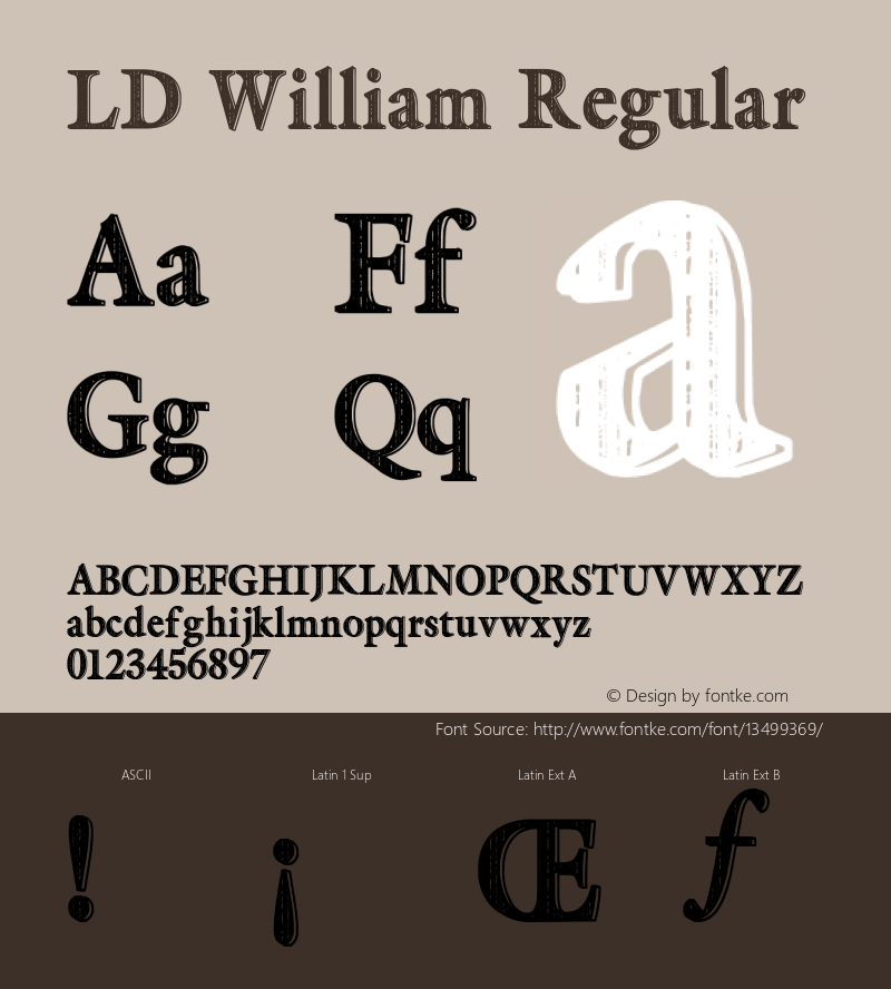 LD William Regular Version 001.000 Font Sample