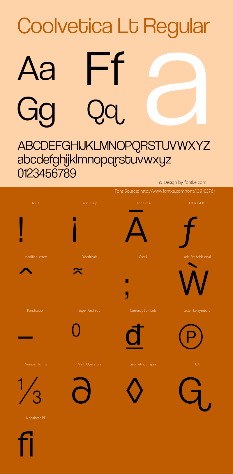 Coolvetica Lt Regular Version 4.103 Font Sample