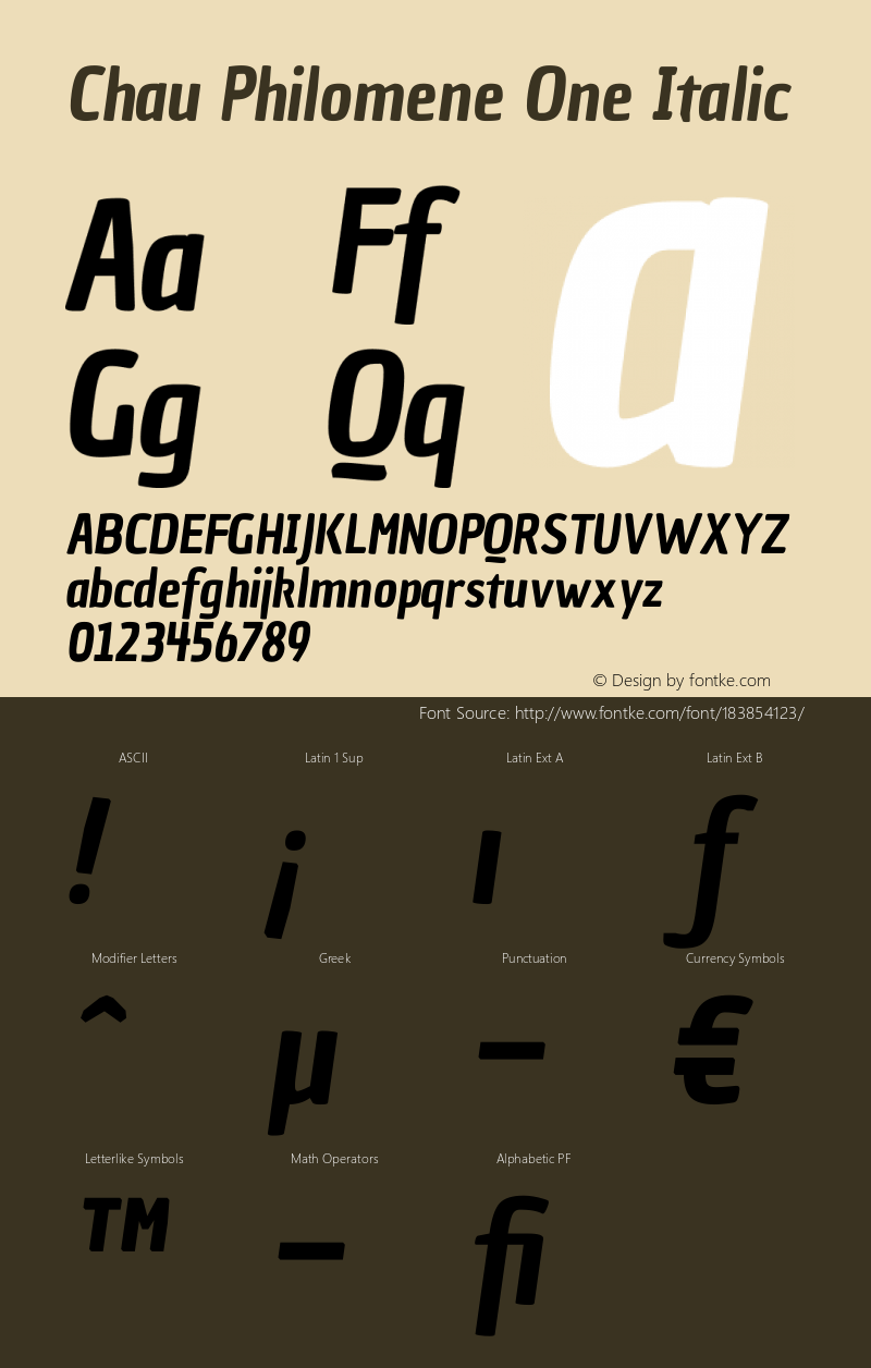 Chau Philomene One Italic Version 1.002图片样张