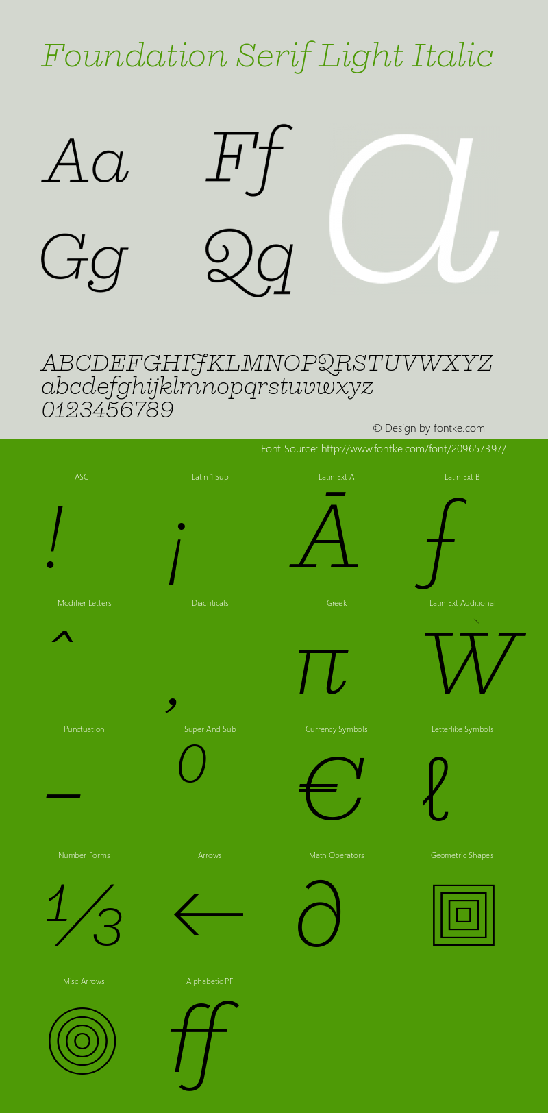 Foundation Serif Light Italic Version 1.001图片样张