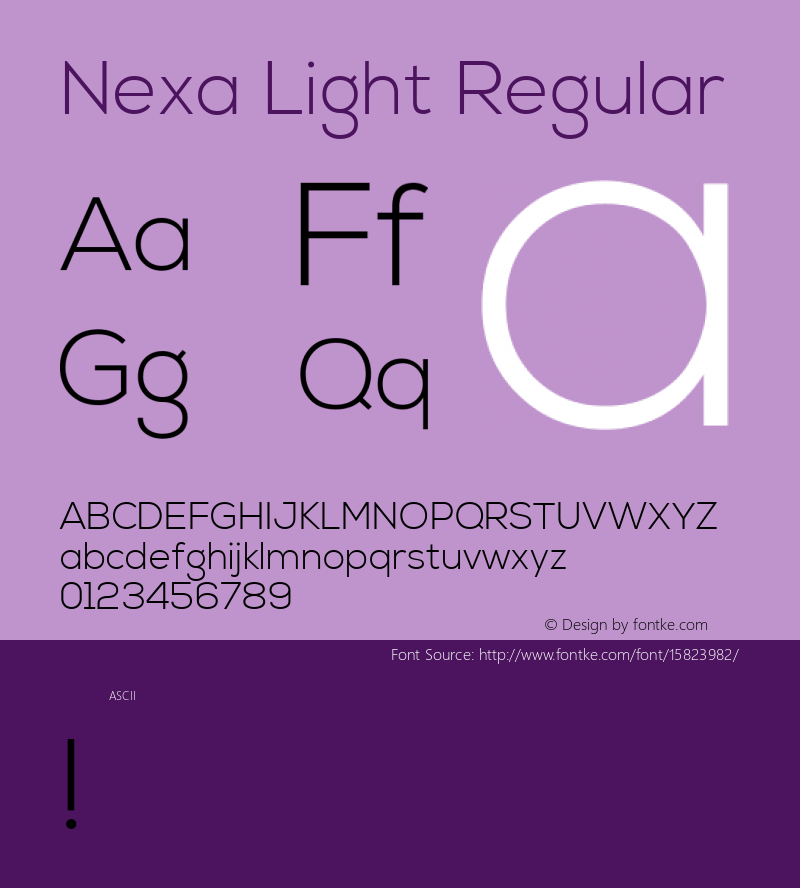 Nexa Light Regular Version 1.000; ttfautohint (v1.4.1) Font Sample