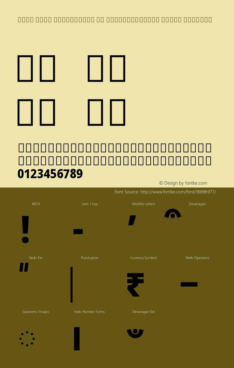 Noto Sans Devanagari UI SemiCondensed Extra Regular Version 1.901 Font Sample